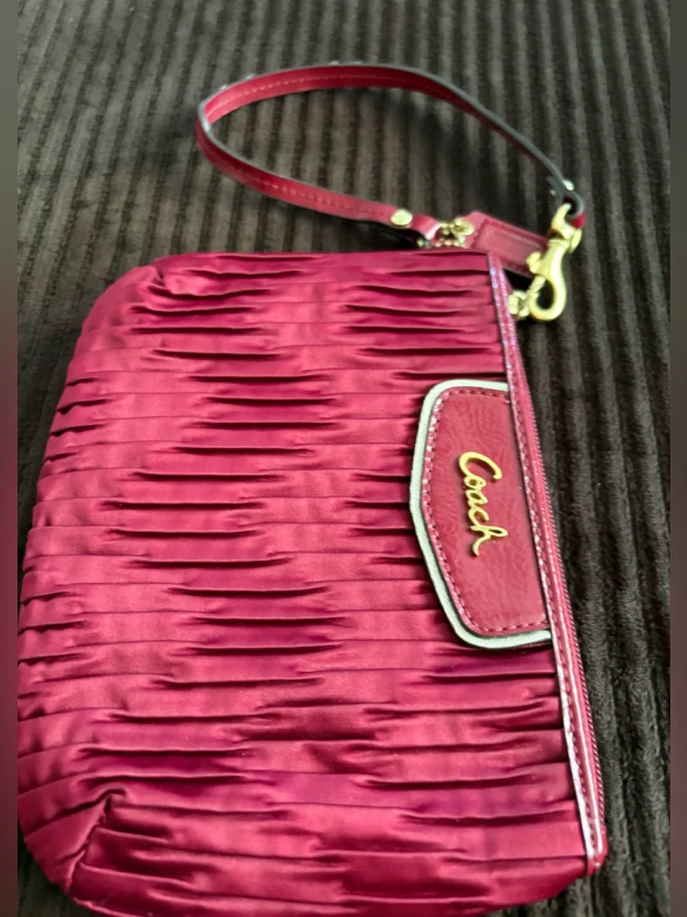 Coach wristlet pleated